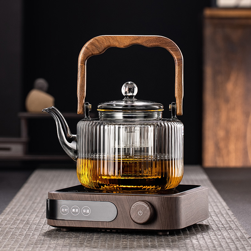 加厚玻璃茶壶蒸汽喷淋式煮茶器围炉煮茶套装电陶炉蒸煮两用养生壶