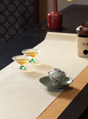 新款防水茶席40CpM搭配停云流彩茶桌茶几布艺桌旗知舍出品