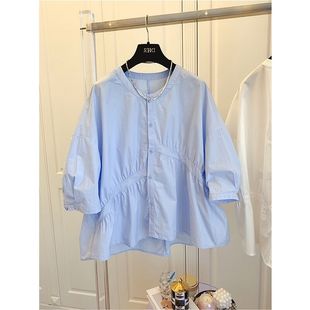 孕妇装春夏套装遮肚子减龄娃娃衫小个子衬衫上衣短裤夏季两件套潮