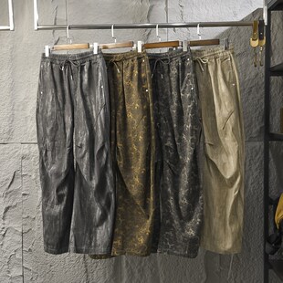 上身有范儿 潮酷十足 美式高端春夏豹纹迷彩宽松廓形直筒休闲裤男