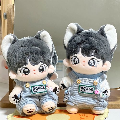 10cm娃衣牛仔抱婴袋裤男娃套装爬爬服睡衣可爱棉花娃娃换装连身衣