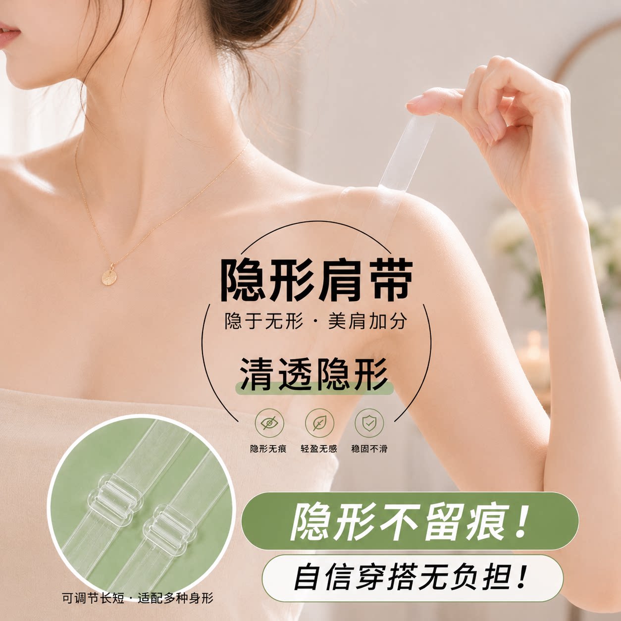 透明肩带无痕防滑-活动仅剩3单！