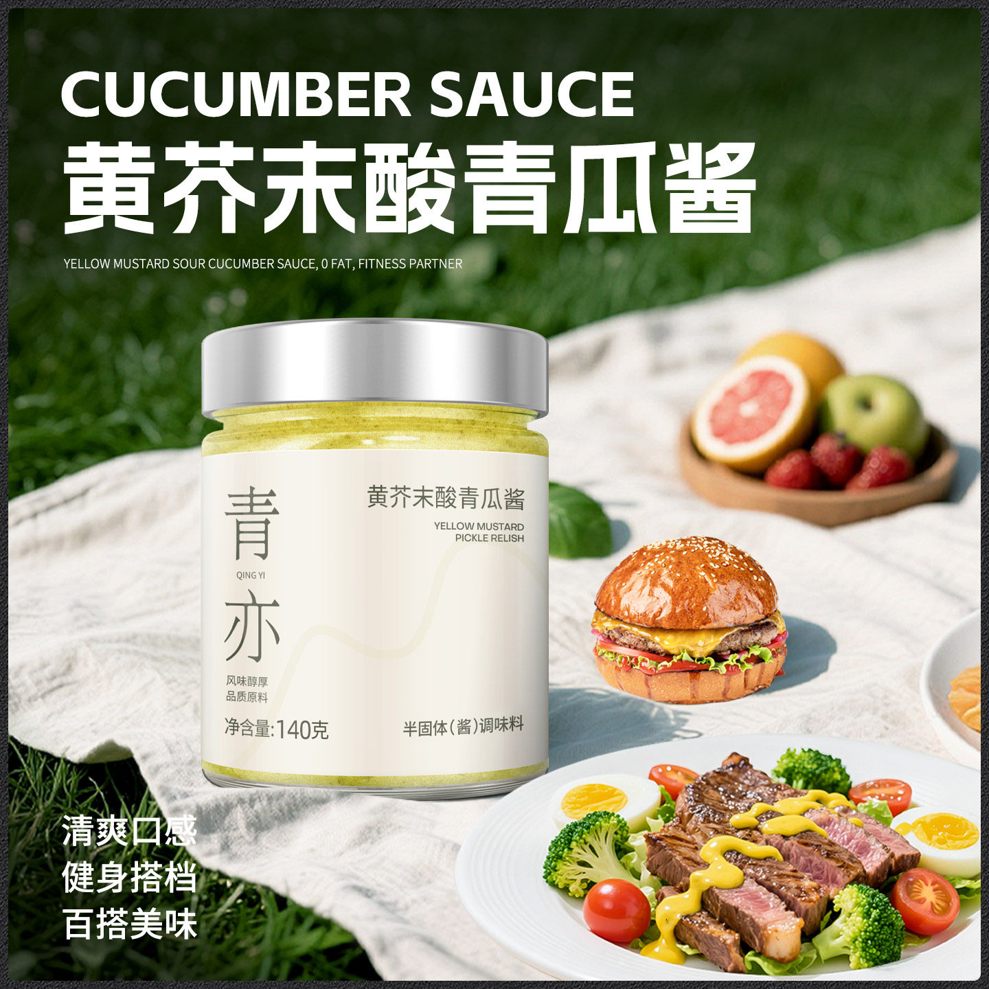 芥末青瓜酱黄芥末酸黄瓜青瓜蓉