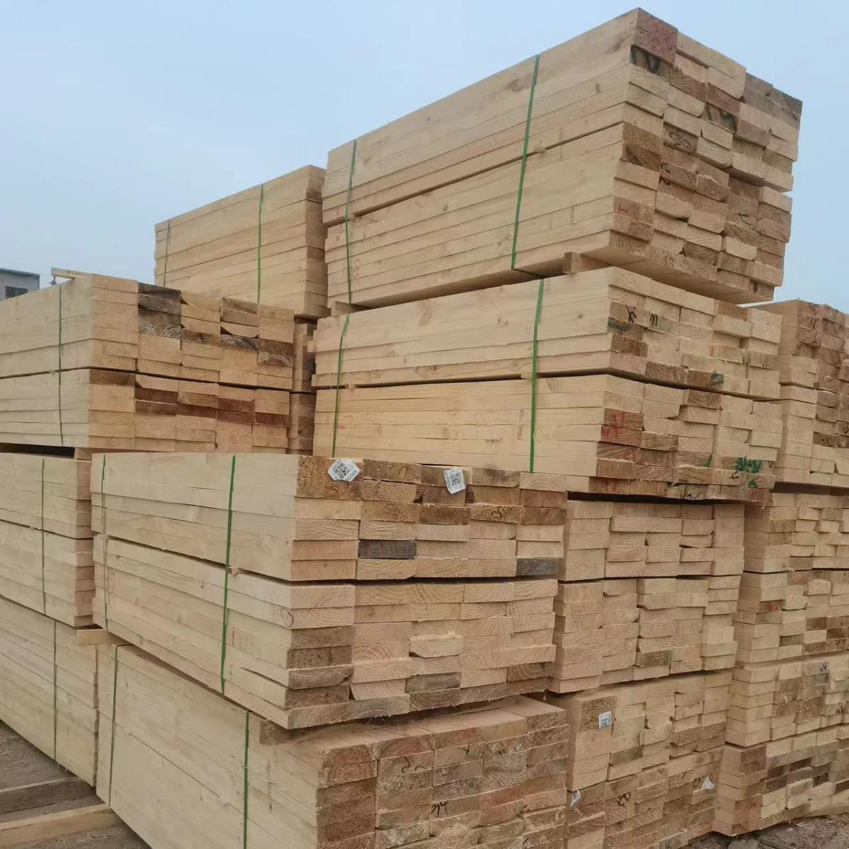 建筑木方外贸跨境多规格松木实木条木方白松建筑木方厂家实心