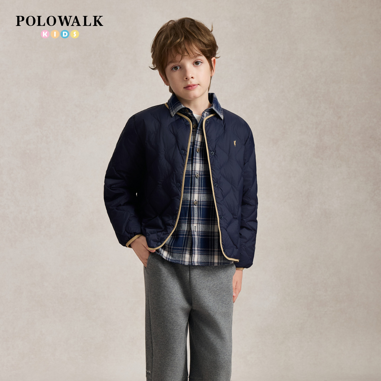 【85%鸭绒】POLOWALK童装2026秋冬新品男女童羽绒服轻盈保暖外套