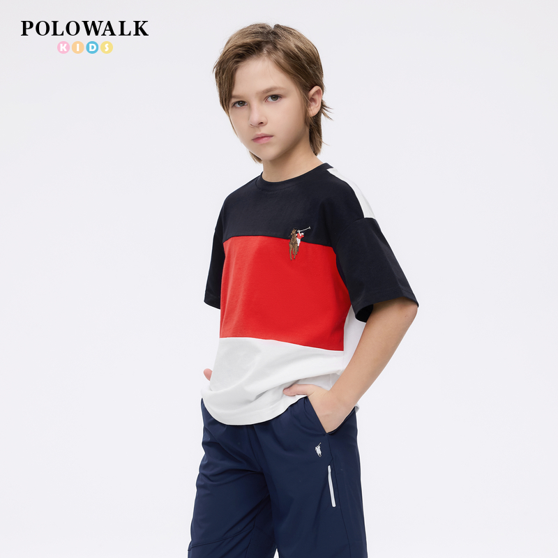 POLOWALK童装男童短袖T恤