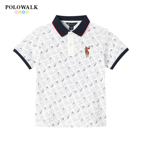 POLOWALK男童短袖T恤时尚翻领