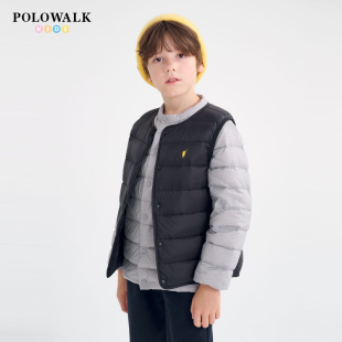 男童女童羽绒服马夹外套背心 2025新款 POLOWALK童装 儿童马甲冬季