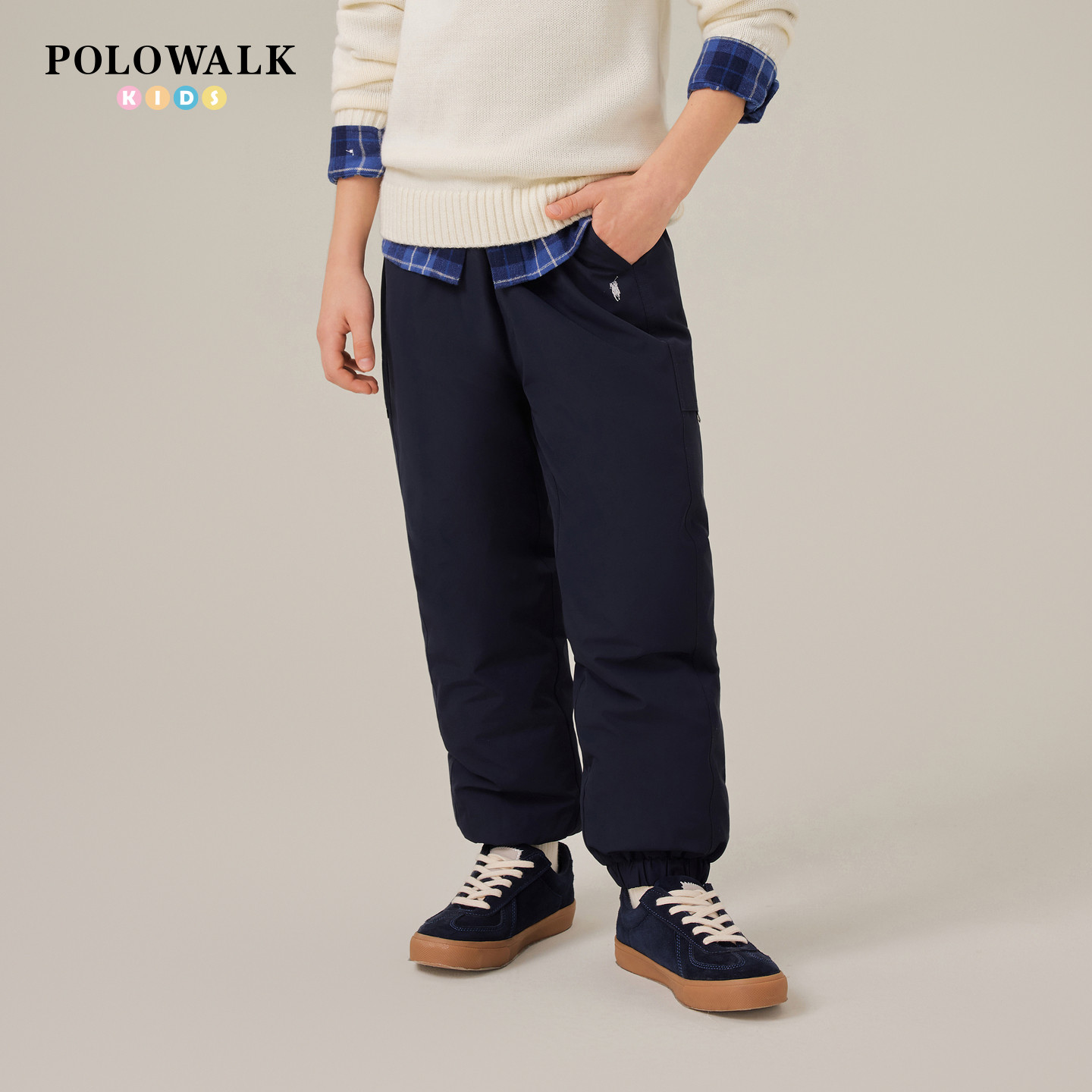 【鸭绒】POLOWALK童装男童加绒裤25秋冬季新款百搭束脚儿童羽绒裤,童装/婴儿装/亲子装,羽绒裤,淘宝优惠券,粉丝福利购,淘宝优惠卷