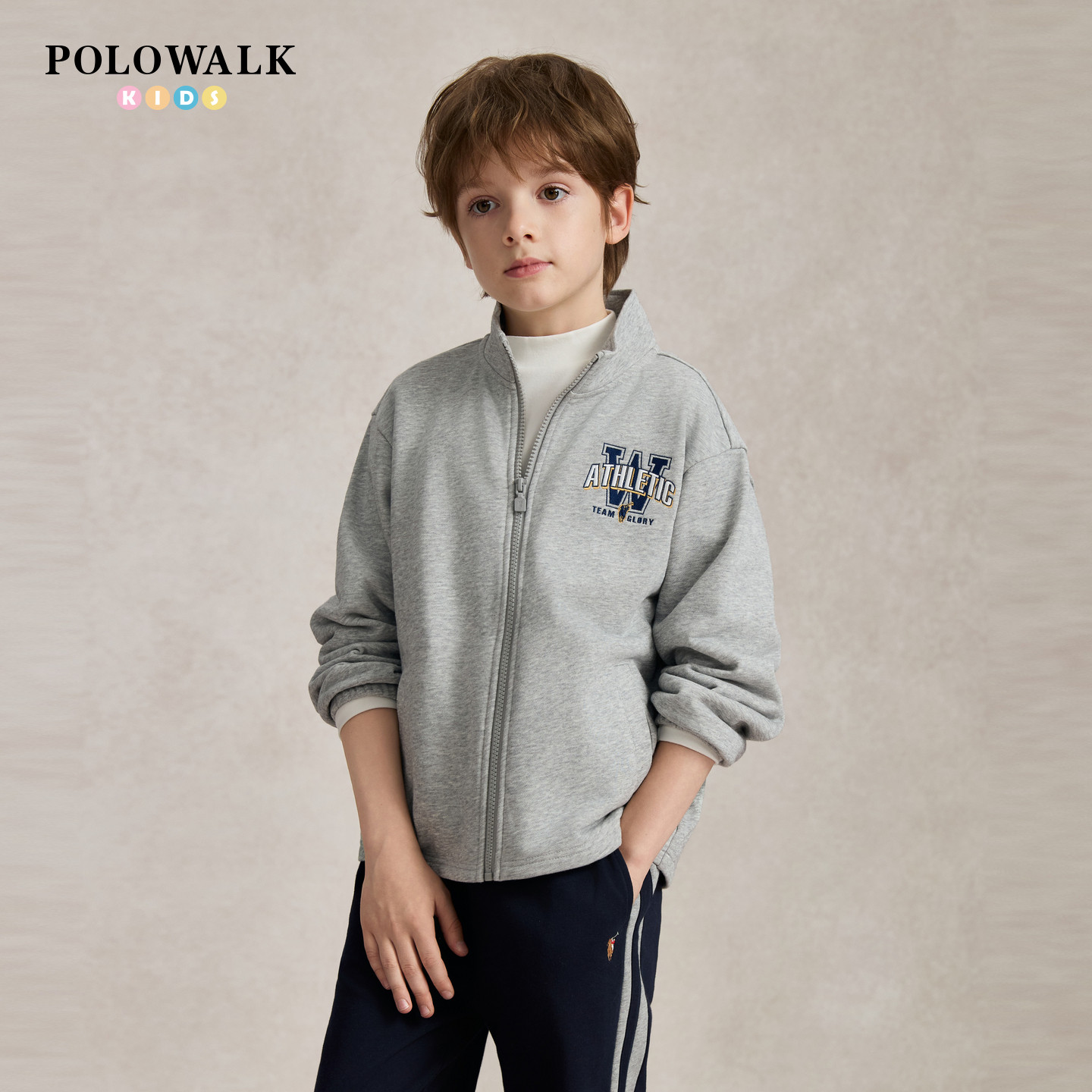 POLOWALK男童外套立领短款