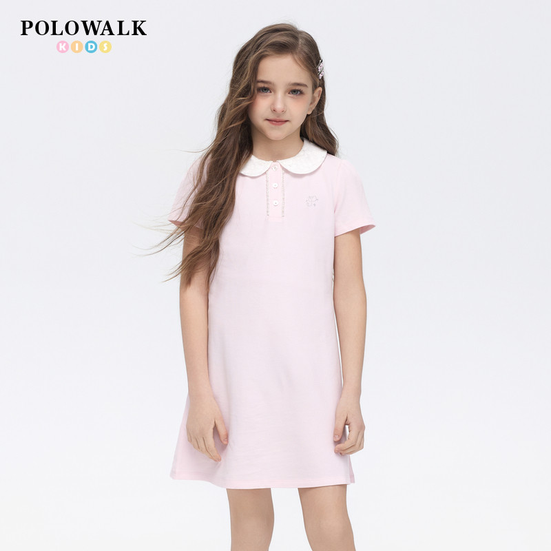 POLOWALK童装女童短袖连衣裙图片
