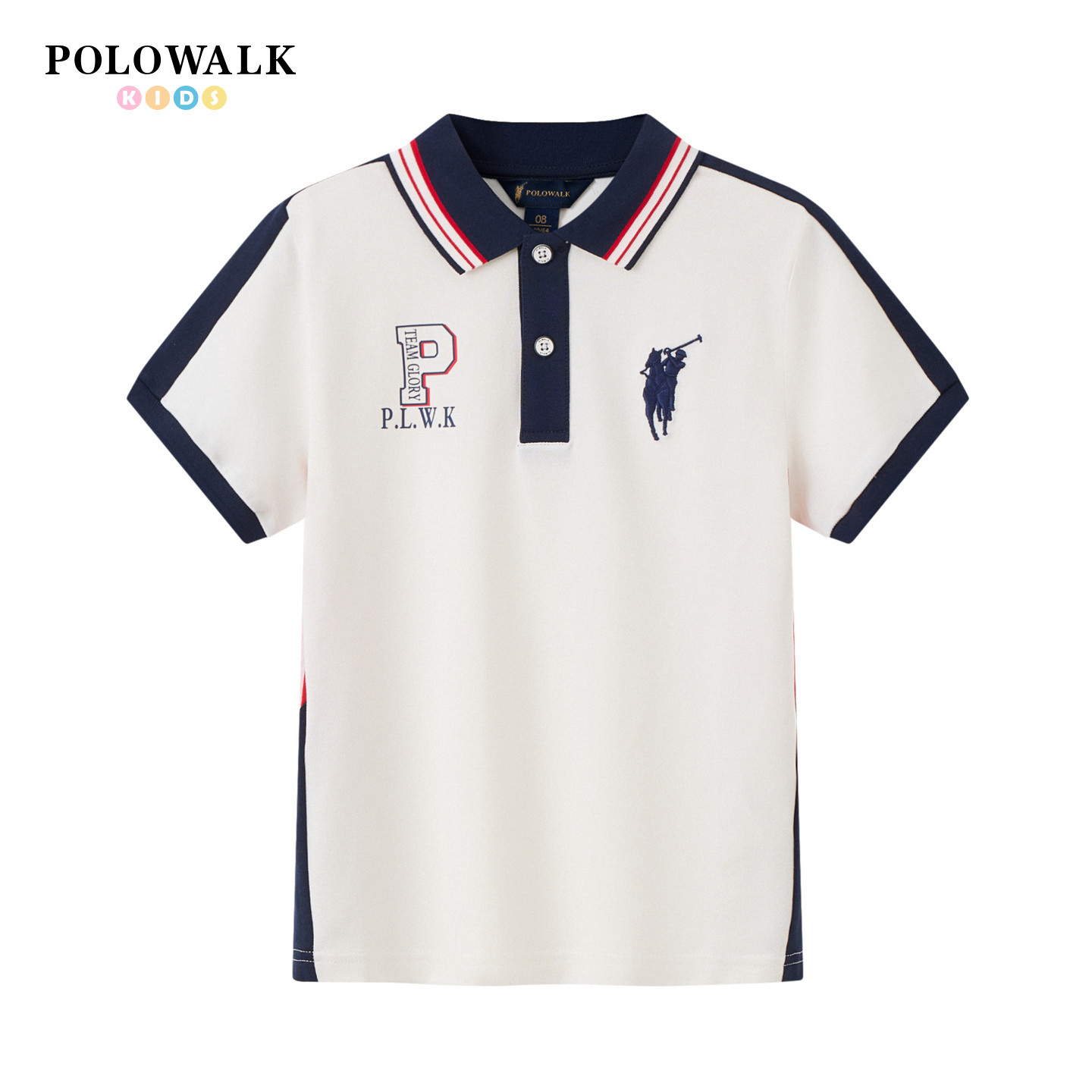 POLOWALK男童短袖T恤时尚翻领图片
