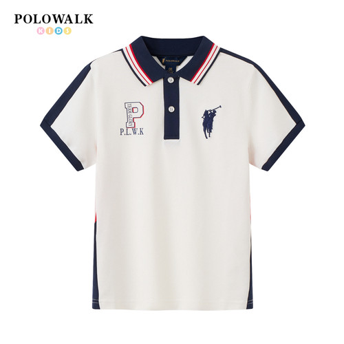 POLOWALK男童短袖T恤时尚翻领