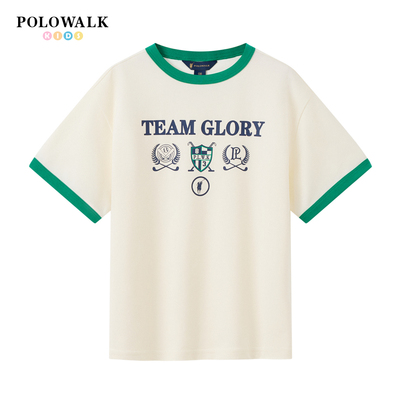 POLOWALK童装2026夏季新品男童短袖T恤