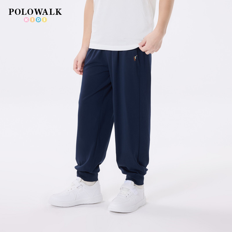 【莫代尔】POLOWALK童装2026夏季新品男童休闲裤薄款透气束脚长裤