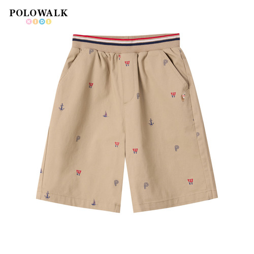 POLOWALK男童中裤宽松透气五分裤