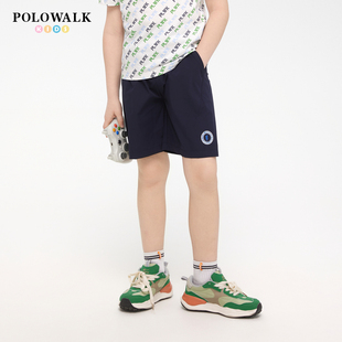 【速干】POLOWALK童装男童短裤2025夏季新品中大童百搭外穿速干裤