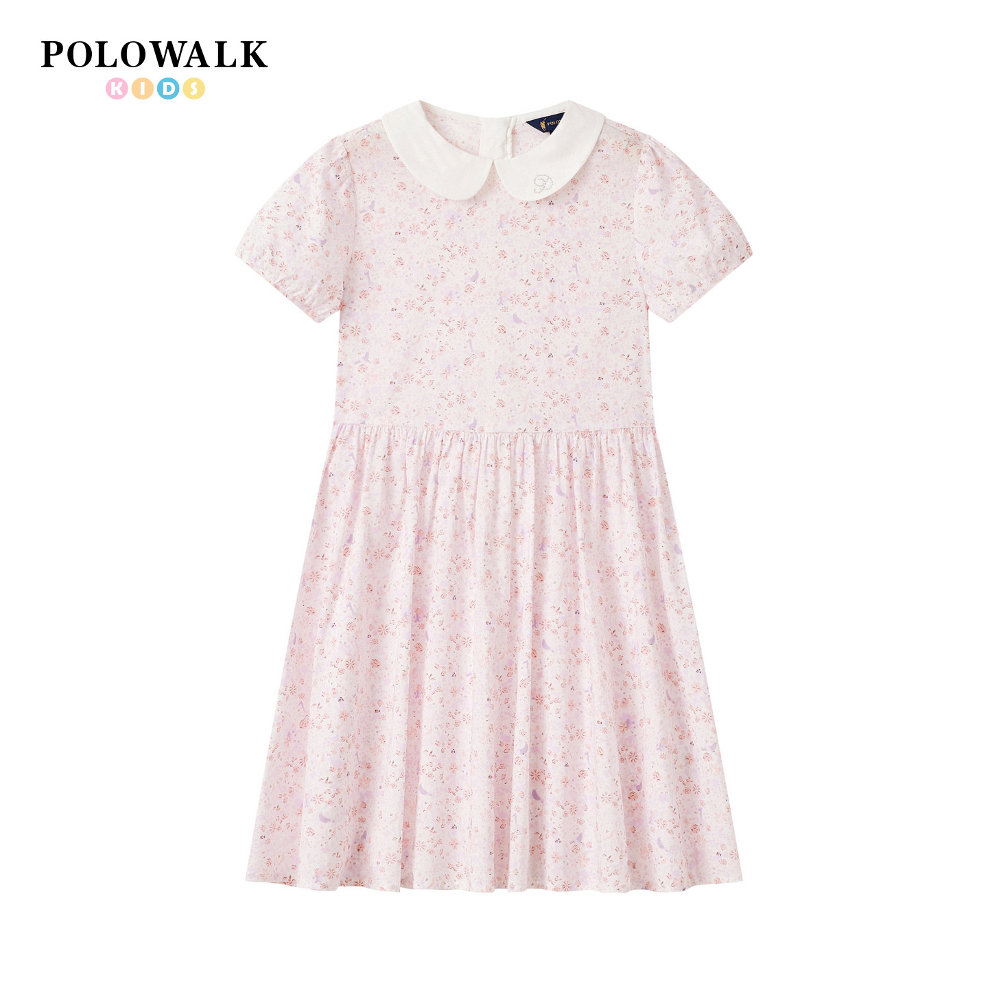 POLOWALK女童短袖连衣裙学院风图片