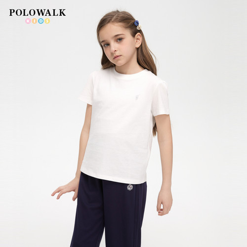 POLOWALK童装女童纯棉短袖T恤