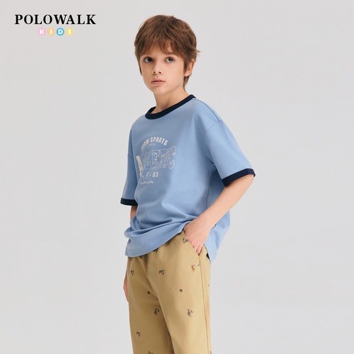 POLOWALK男童短袖T恤舒适圆领
