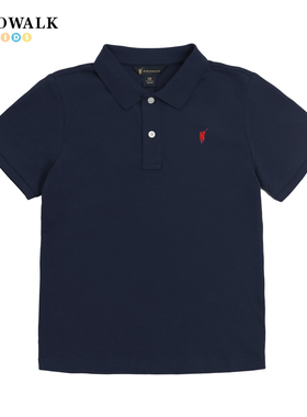 POLOWALK童装男童T恤2026夏装新款珠地网眼短袖休闲百搭POLO衫