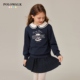 POLOWALK童装 娃娃领外套印花休闲百搭上衣 女童卫衣2026春夏新品