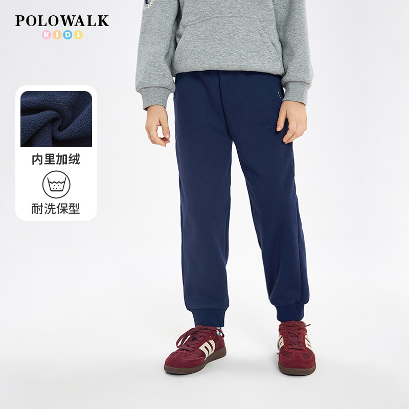 POLOWALK男童加绒休闲裤