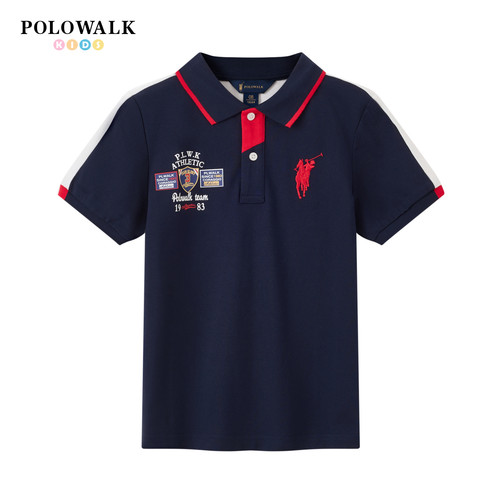 POLOWALK男童短袖T恤时尚翻领