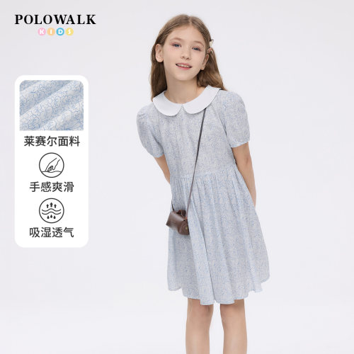 POLOWALK童装女童短袖连衣裙