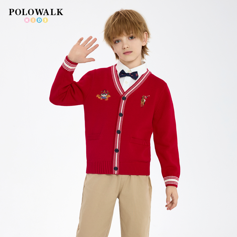 POLOWALK纯棉针织开衫