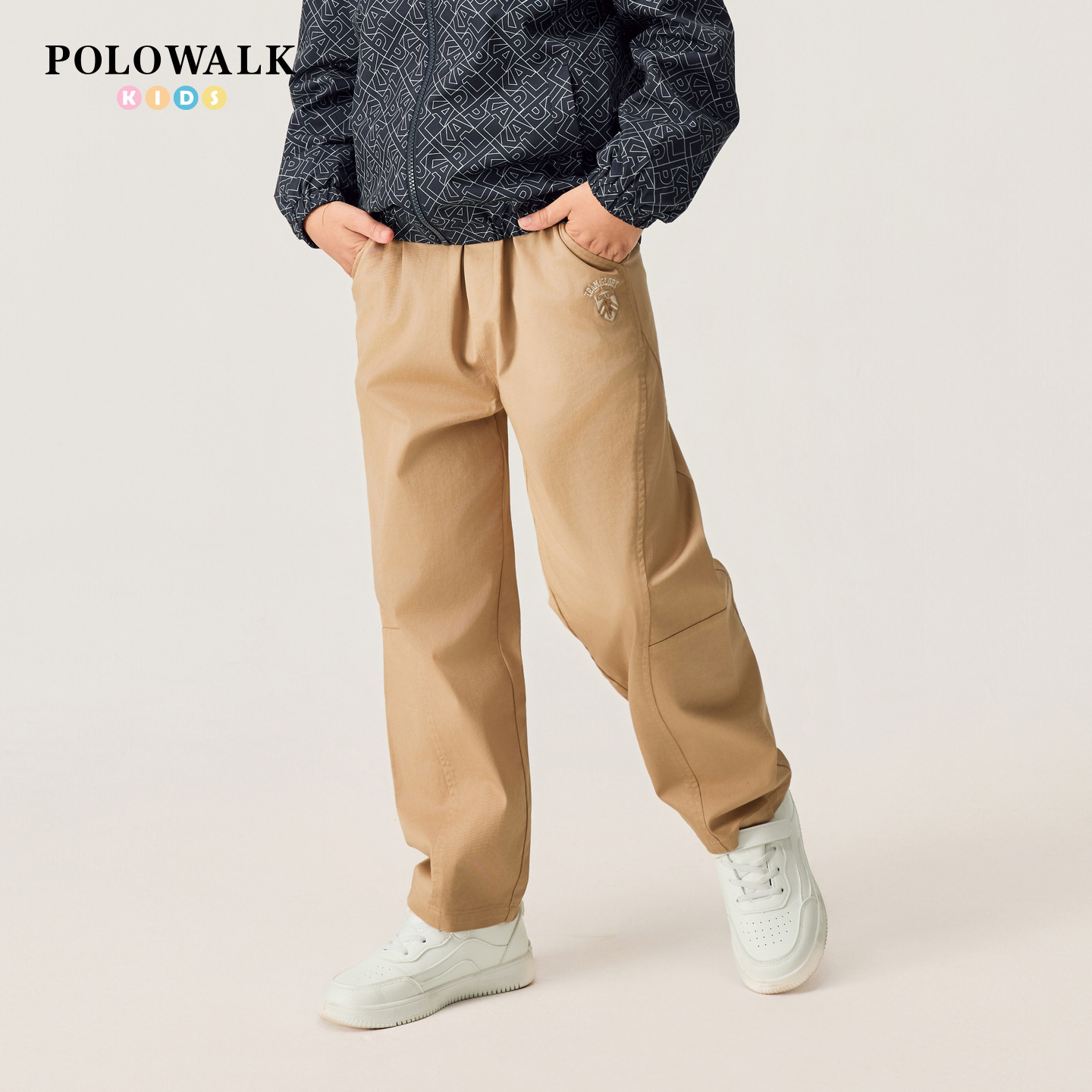 POLOWALK童装男童休闲裤2026春季新品中大童直筒运动裤百搭长裤
