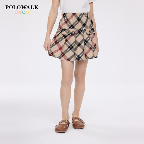 POLOWALK童装女童纯棉百褶裙