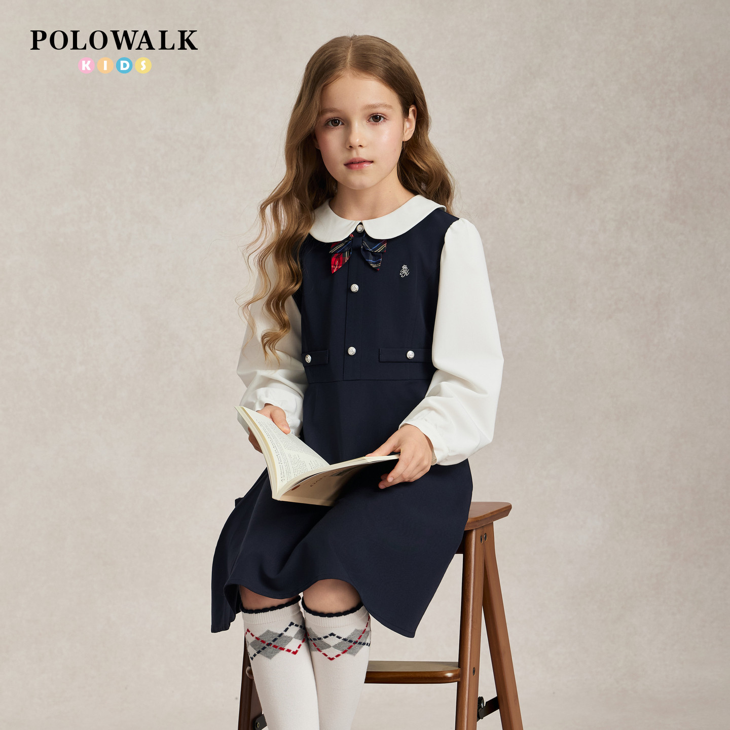 POLOWALK女童长袖连衣裙