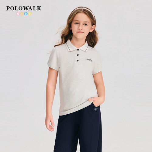 POLOWALK女童短袖T恤翻领上衣