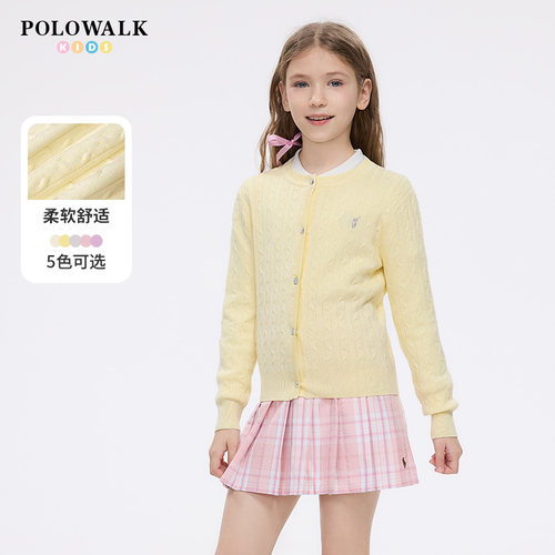 POLOWALK圆领休闲针织开衫