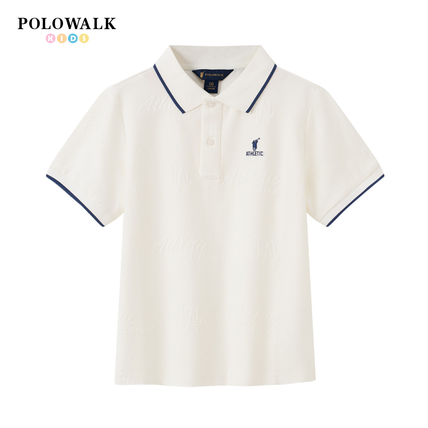 POLOWALK童装2026夏季新品男童短袖T恤翻领POLO衫休闲刺绣儿童装