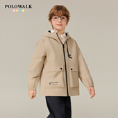 POLOWALK童装 连帽风衣上衣中大童休闲夹克 男童外套2026春夏新品