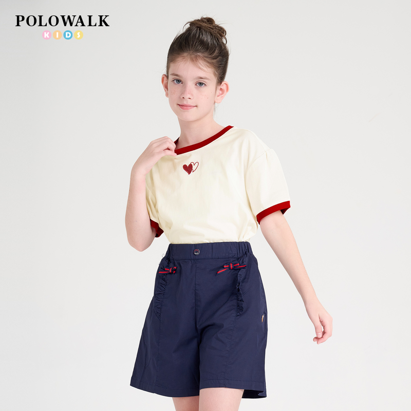 POLOWALK童装女童短袖T恤
