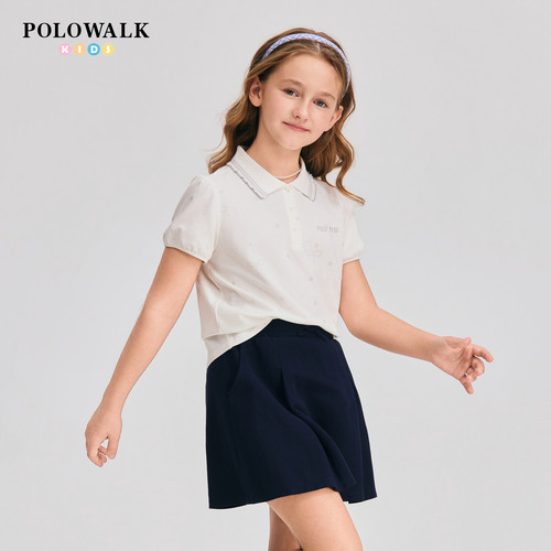 POLOWALK女童短袖T恤翻领上衣