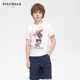 新品 男童T恤2026夏季 POLOWALK童装 印花小熊圆领打底衫 100%棉