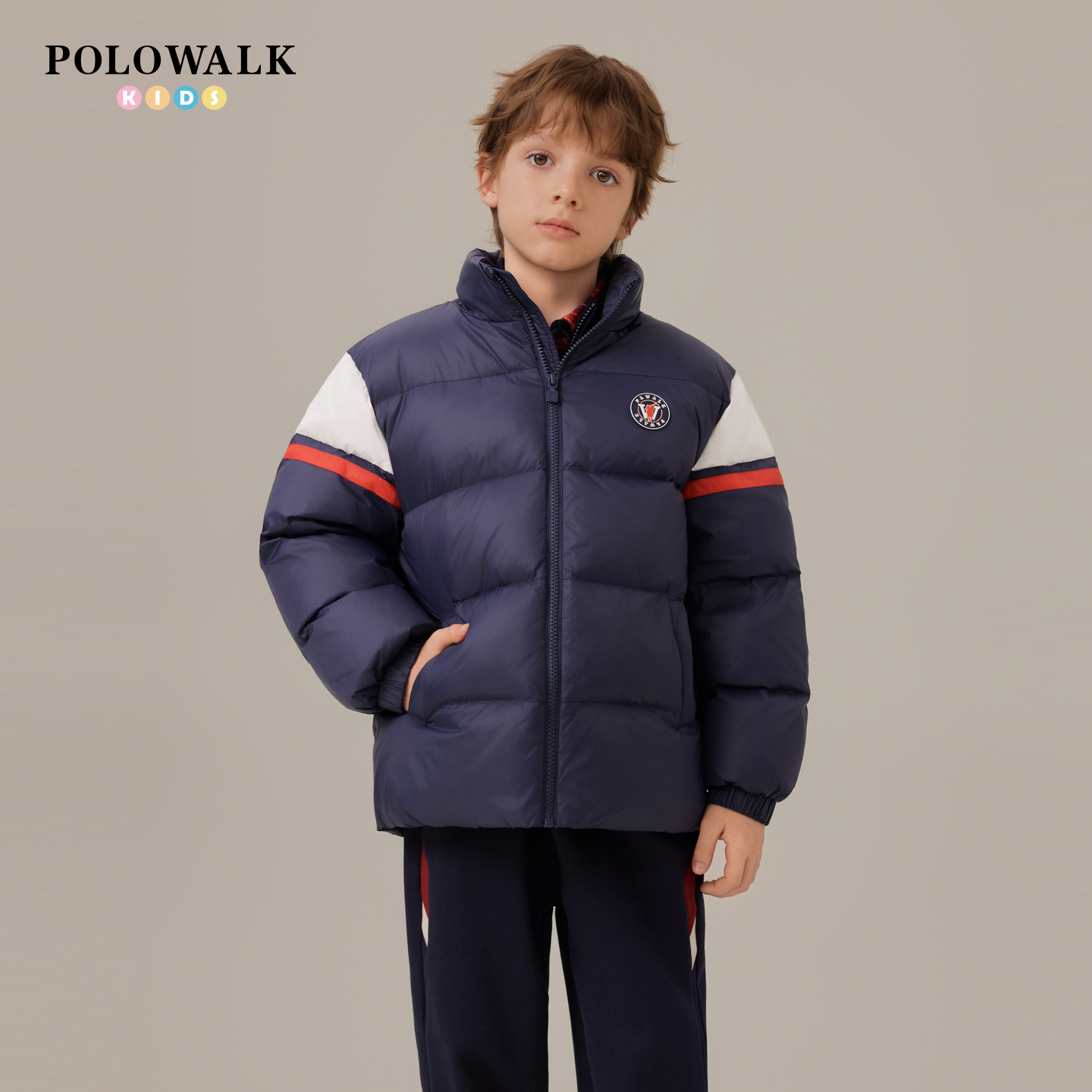 POLOWALK童装男童羽绒服加厚外套