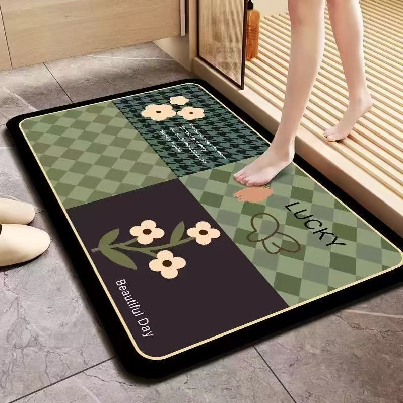 加厚硅藻泥地垫进门浴室入户门口卫生间厨房吸水防滑玄关进门垫子