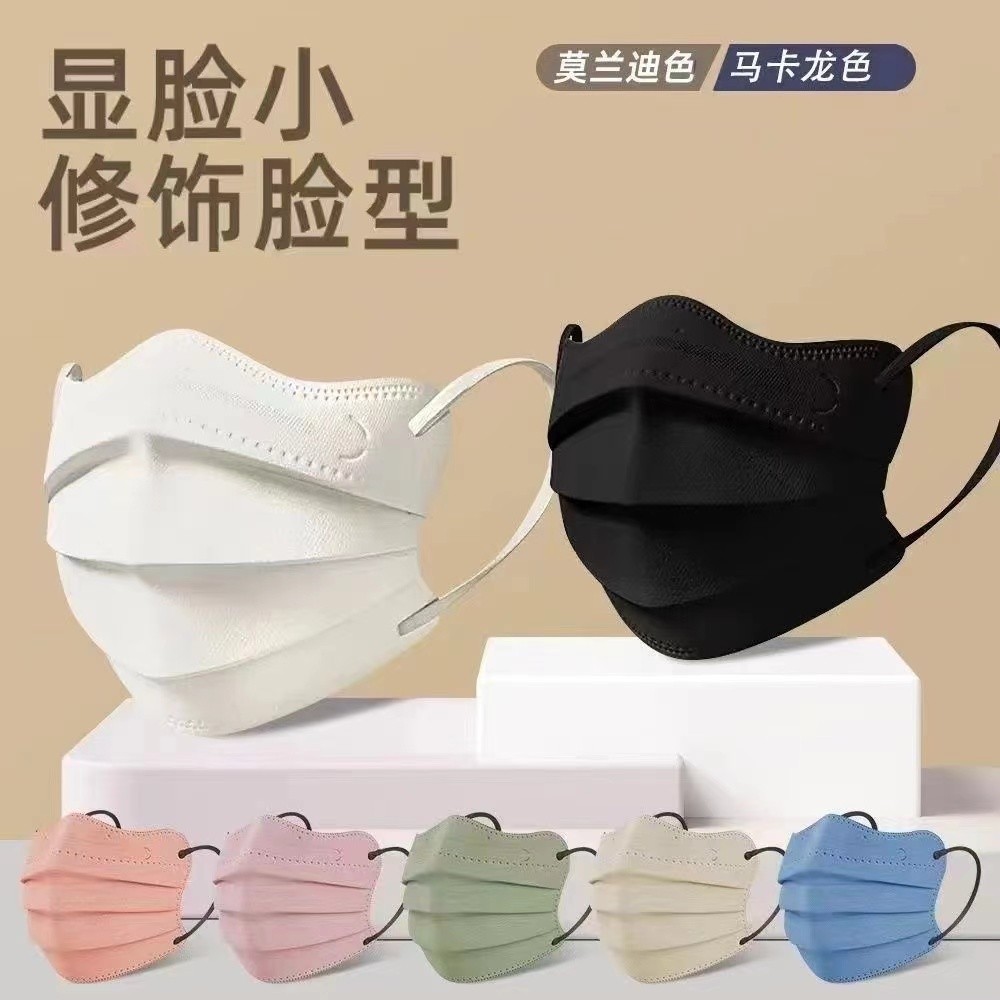 蝴蝶形口罩女高颜值加大号大脸显脸小透气一次性立体口罩不勒耳