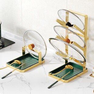 锅盖置物架台面厨房家用收纳支架放铲子神器坐式多功能锅铲架托挂