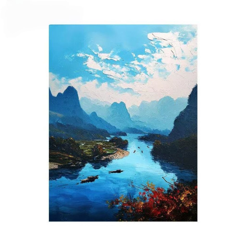 立体砂岩肌理风景抽象花卉沙发背景墙挂画挂墙客厅餐厅装饰画挂画图片
