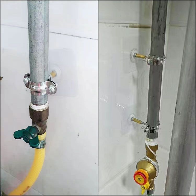 燃气表固定支架免打孔天然气入户通气专用4分铁管管卡夹固定卡扣