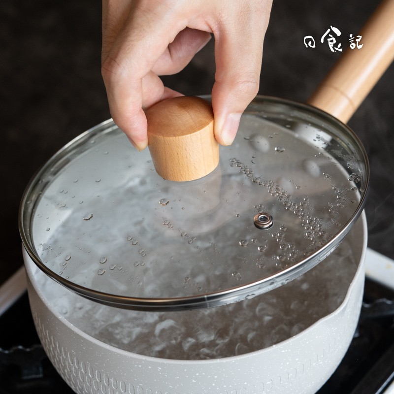 日食记雪平锅18cm/20cm不粘锅含锅盖家用泡面锅煎锅煮炒锅