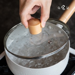 日食记雪平锅18cm/20cm不粘锅含锅盖家用泡面锅煎锅煮炒锅