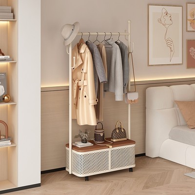 家用挂衣架落地衣帽架客厅可移动衣服架房间阳台立式衣架子晾衣架