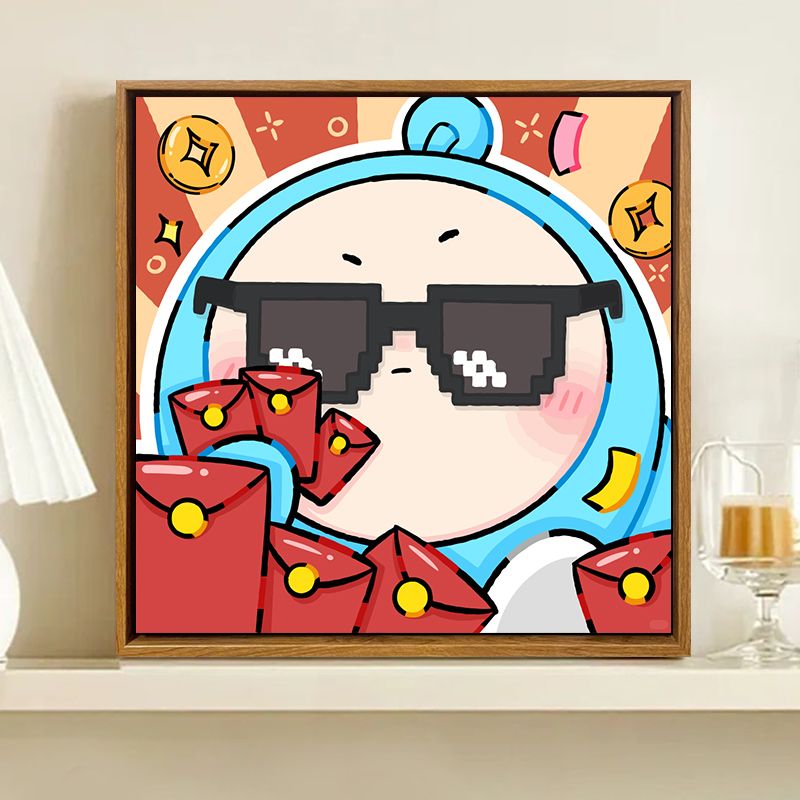 2024年新款钻石画满钻蛋仔派对可爱难度女孩子大号带框有框免裱